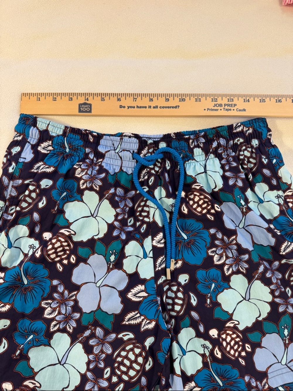 Vilebrequin Moorise Moorea Swim Trunks XL Blue Floral Turtle Print NWT - Picture 15 of 16